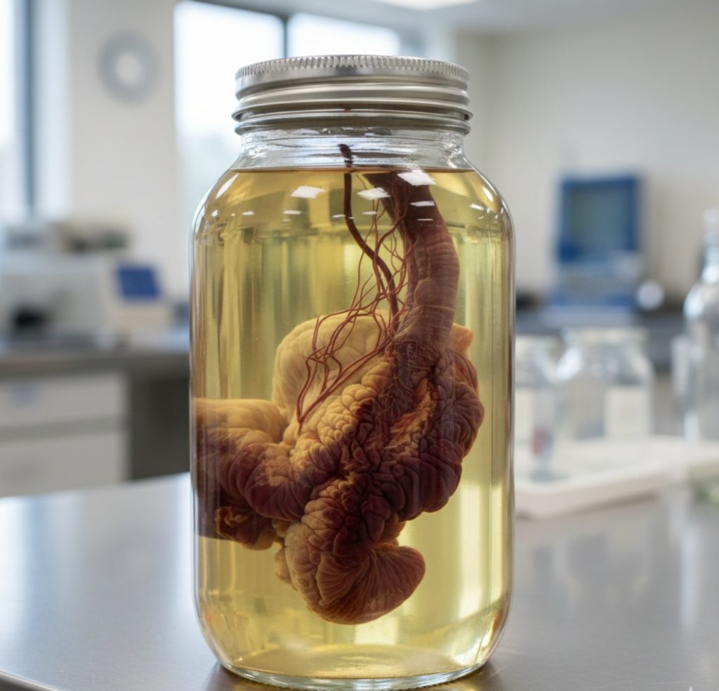 Image showing preserve it in a fluid filled jar as a solution to the question, what should I do with my placenta after birth